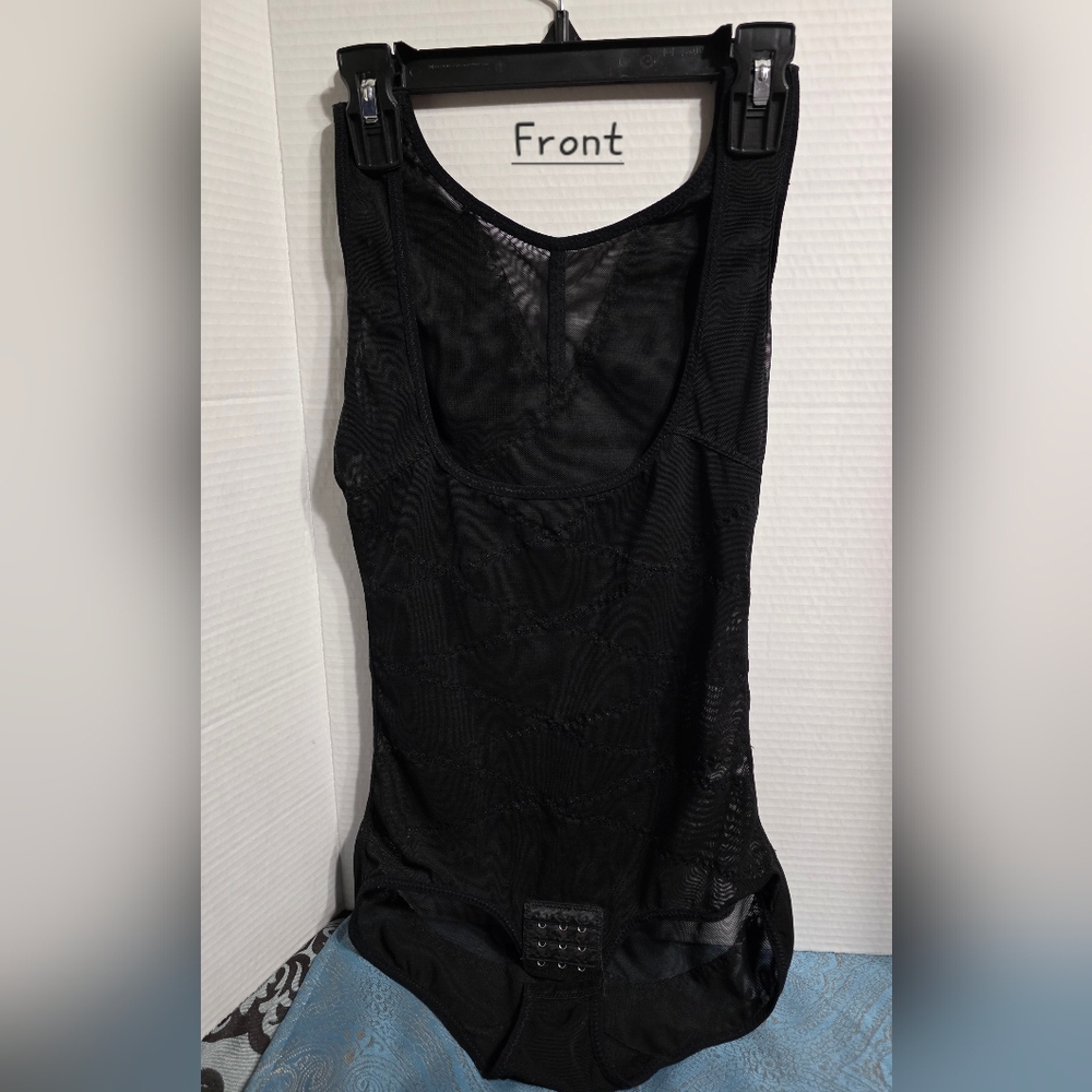 Bodysuit Shapewear Sheer Mesh Black Lingerie, Size = see Under Description